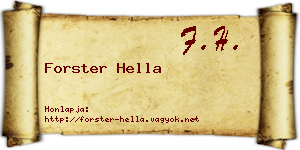 Forster Hella névjegykártya