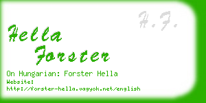 hella forster business card